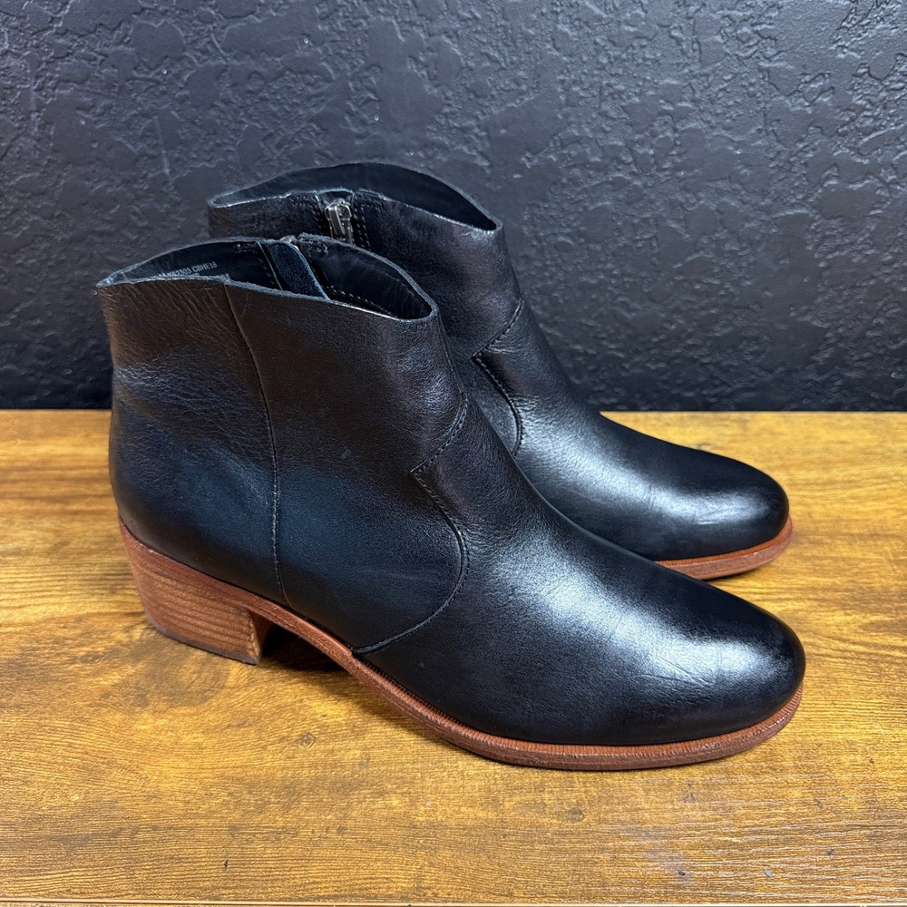 Kork-Ease Casper K62303 Black Leather Ankle Bootie Womens 9.5